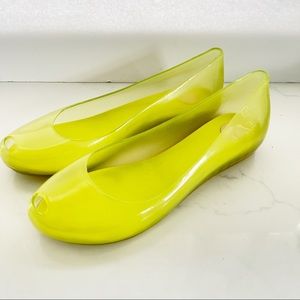 Melissa Ultragirl peep toe shoe Jelly Neon yellow